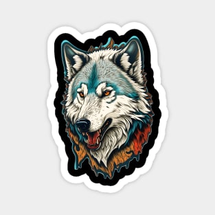 Wolf Head Painting Magnet