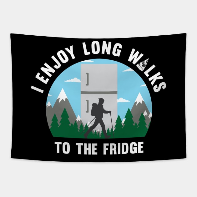 I enjoy long walks to the fridge Tapestry by Bomdesignz