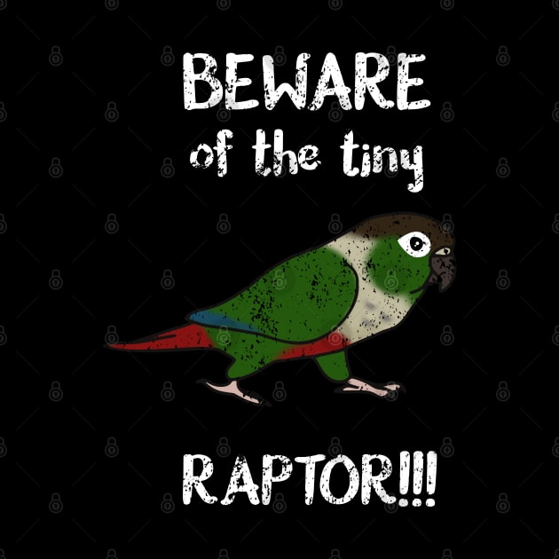 Beware of the tiny Raptor Green cheeked Conure by FandomizedRose