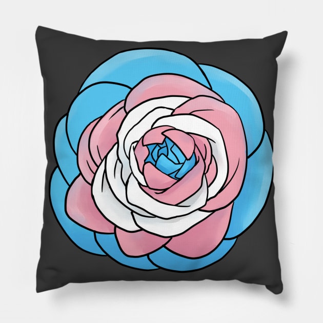 LGBT Pride Flower Trans-nunculus Pillow by xerosse