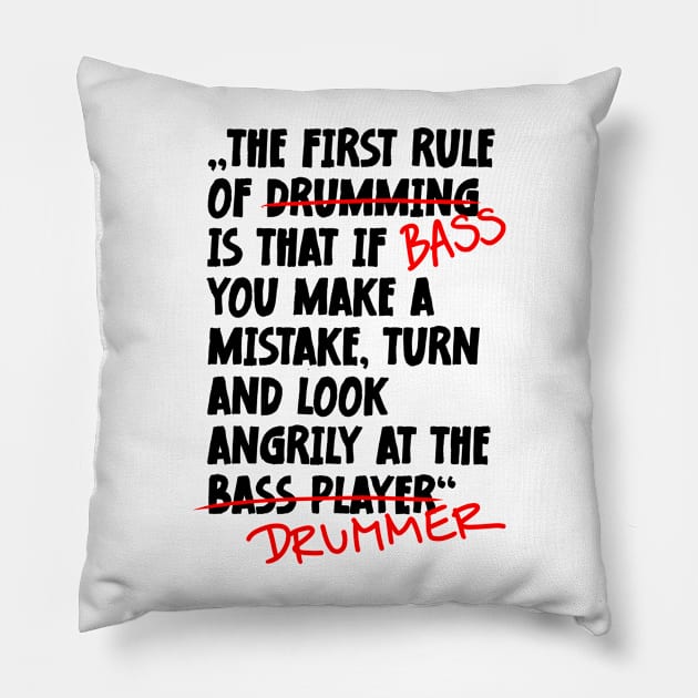 The First Rule Of Bass Player Pillow by jodotodesign