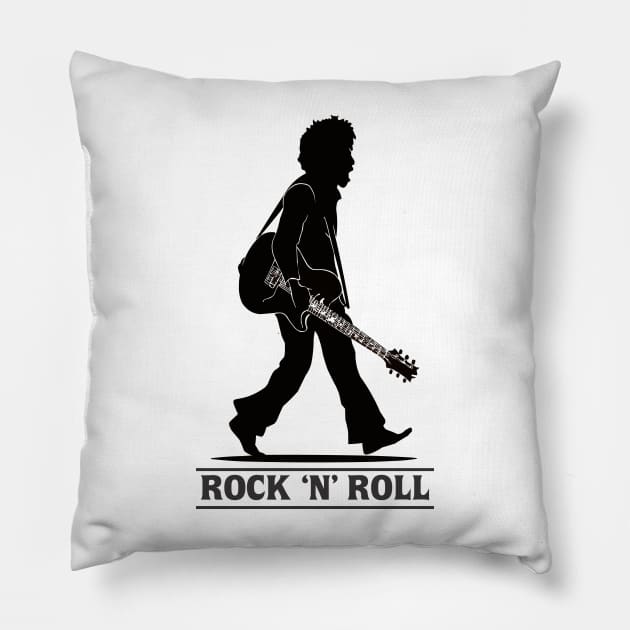 rock n roll guitarist Pillow by PRINT_SOLUTION