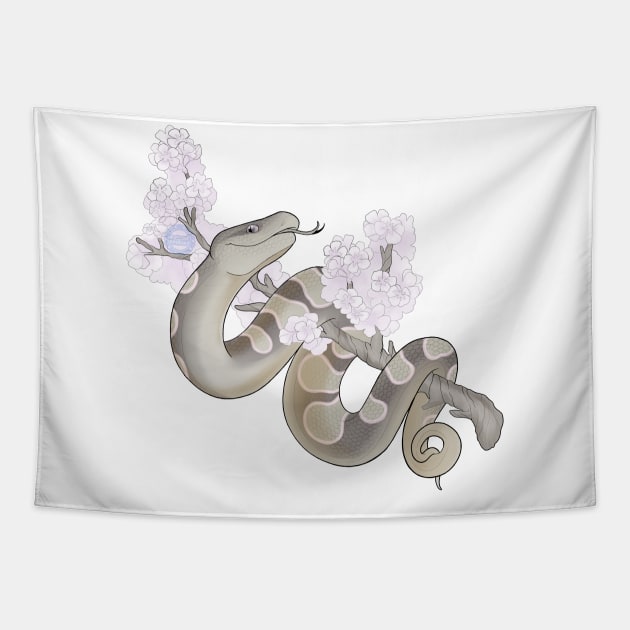 White Sakura Ball Python: Pewter Tapestry by kailanipinon