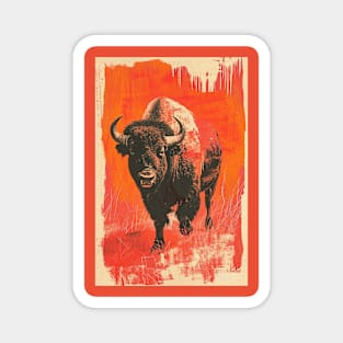 Yellowstone National Park Buffalo Vintage Travel Poster Magnet