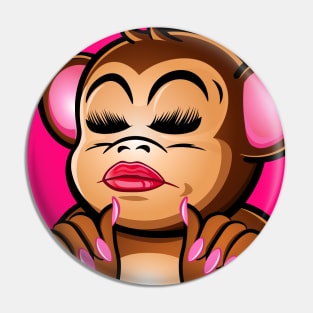 Monkey Periodt meme, kawaii animal, funny design Pin