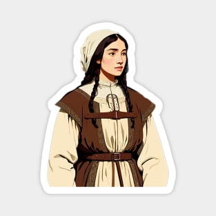 Young Medieval Peasant Woman Magnet