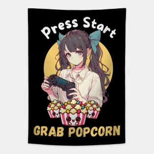 Gamer girl Popcorn fun Tapestry