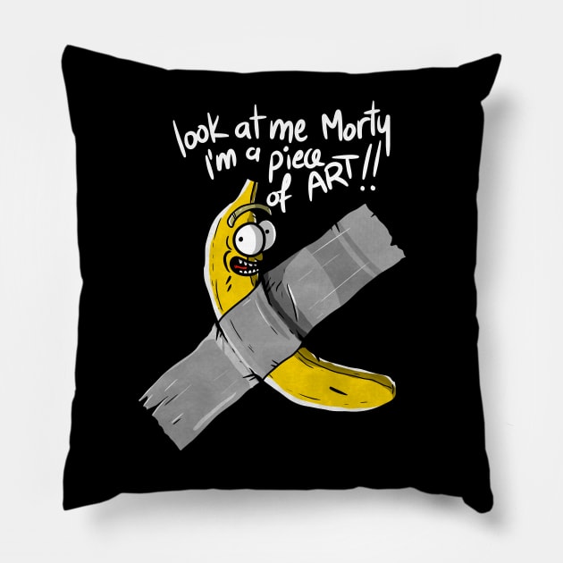 Banana Duct tape on the shirt Pillow by A Comic Wizard