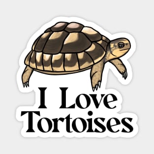 I Love Tortoises, Black, for Tortoise Lovers Magnet