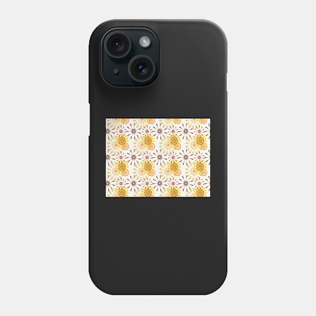 Retro Firework flowers repeat pattern. Phone Case by krisevansart