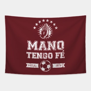 Mano Tengo Fe - White Lettering Tapestry