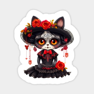 Dia de los Muertos Cat #2 Magnet