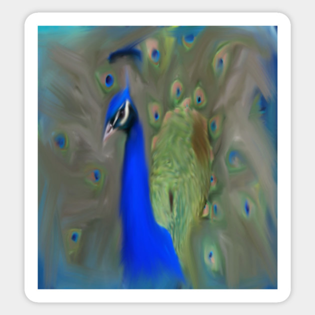 Abstract Peacock Paintings Painting Sticker Teepublic