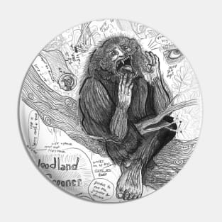 Woodland Crooner Bigfoot Study Pin