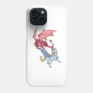 Animals of mythology - Dragon vs Pegasus Phone Case