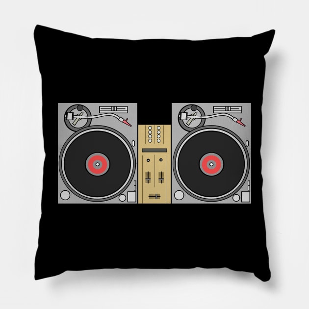 2 Turntables 1 Mixer Pillow by Tee4daily