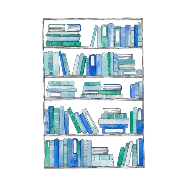 Blue Bookcase by BiblioartsbyEmma