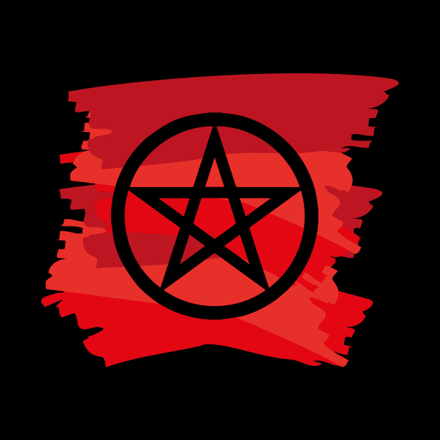 Pagan Pentagram Red Paint Witch Magick by vikki182@hotmail.co.uk