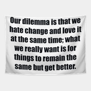 Our dilemma is that we hate change and love it at the same time Tapestry