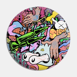 Colorful Slluks montage graffiti illustration Pin