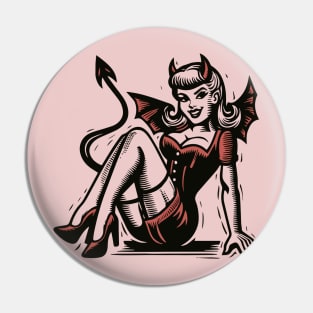 Retro Devil Girl Pin