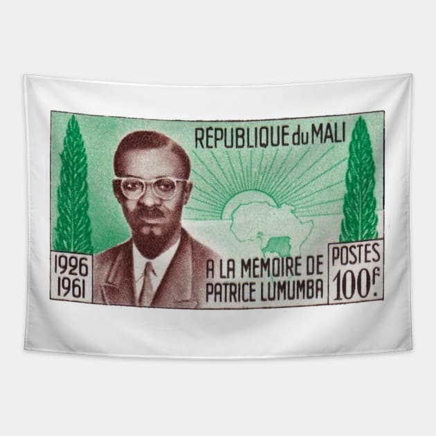 Patrice Lumumba Memorial Mali Postage Stamp Tapestry by Tony Cisse Art Originals