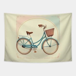 Realistic Illustration Vintage Bicycle Art in Retro Style Tapestry