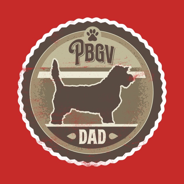 PBGV Dad - Distressed Petit Basset Griffon Vendeen Silhouette Design by DoggyStyles