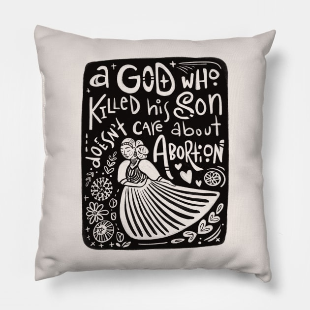 Abortion - black ink Pillow by Bittersweet & Bewitching