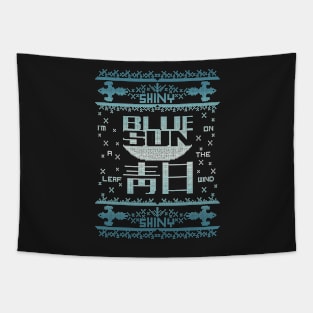 Blue sun ugly christmas variant T-Shirt Tapestry