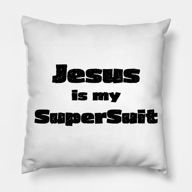 Jesus is my SuperSuit Pillow by CamcoGraphics