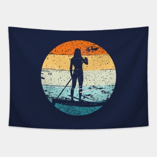 Vintage Retro Style Stand Up Paddle Board Design Tapestry