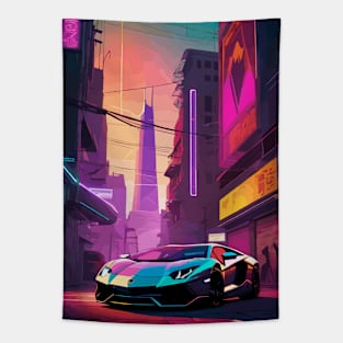 Retro style Hyper Car Tapestry