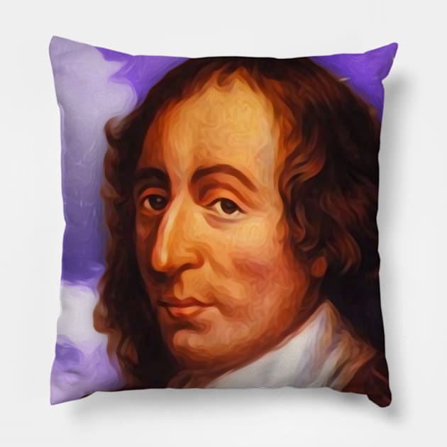 Blaise Pascal Portrait | Blaise Pascal Artwork 2 Pillow by JustLit