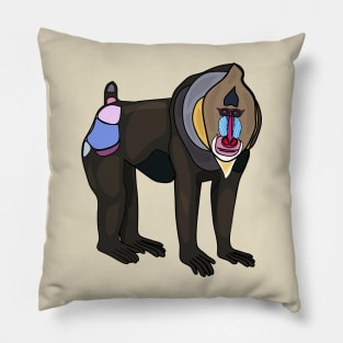 Mandrill cartoon illustration Pillow