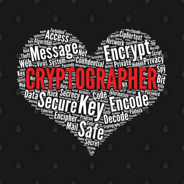 Cryptographer Heart Encryption Design Security Programmer print by theodoros20