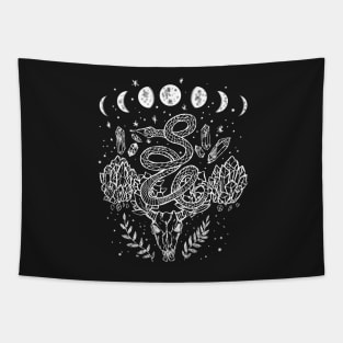 Witchy Snakes And Crystals Gothic Punk Tapestry