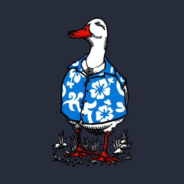 Hawaiian Shirted Duck by LiquoriceLino