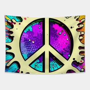 Peace Color Splash Tapestry