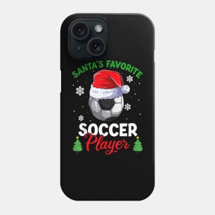 Santa's Favorite Soccer Player Christmas Pajamas Soccer Lovers Phone Case