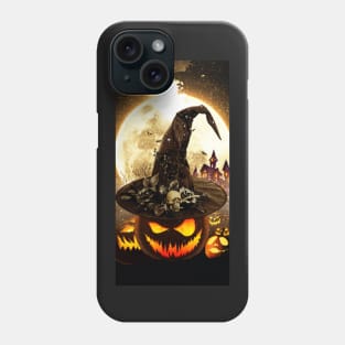 Halloween Pumpkins Witch Skull Glowing Pumpkins Phone Case