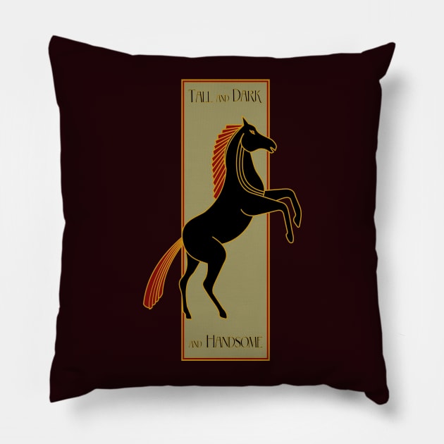 Tall and Dark and Handsome Pillow by artsandherbs