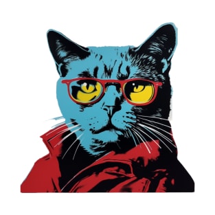 Cat, Andy Warhol Style T-Shirt