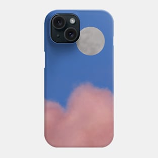 Dreamy moon pink cloud and blue sky Phone Case