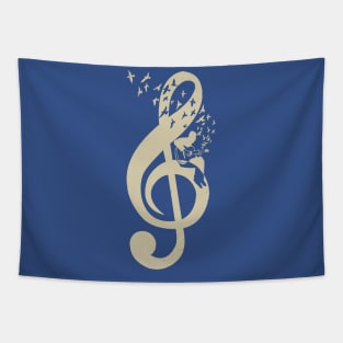 Treble Clef -  Music guitar - Vintage Tapestry