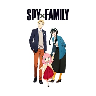 Spy Family - Anya Forger, Loid Forger and Yor Forger with Anime Title T-Shirt