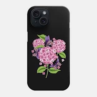 Hydrangea And Butterflies Artwork Phone Case