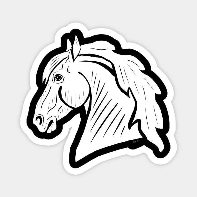 White horse head Magnet by Shyflyer