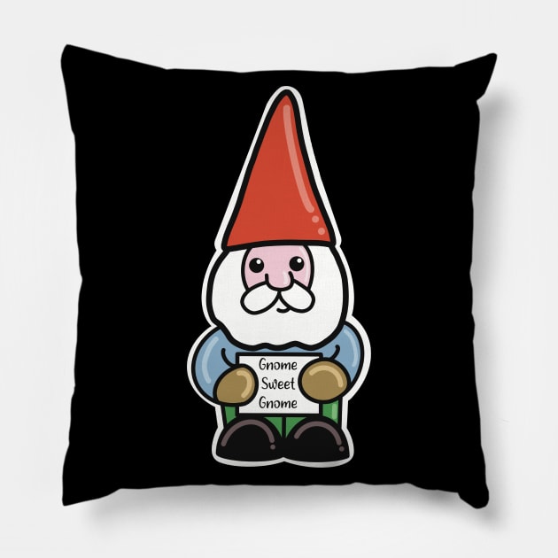 Gnome Sweet Gnome Pillow by Punful