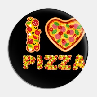 I Love Pizza valentines Day Heart Pepperoni Funny Pin